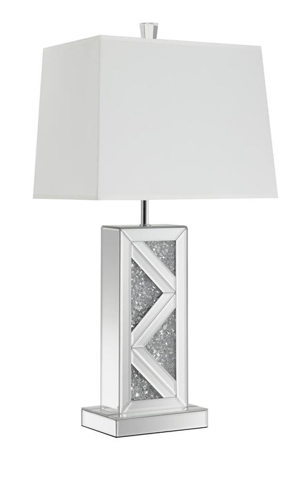 Carmen Geometric Base Table Lamp Silver - Premium Lamp from Coaster Z2 Standard - Just $146! Shop now at Furniture Wholesale Plus  We are the best furniture store in Nashville, Hendersonville, Goodlettsville, Madison, Antioch, Mount Juliet, Lebanon, Gallatin, Springfield, Murfreesboro, Franklin, Brentwood