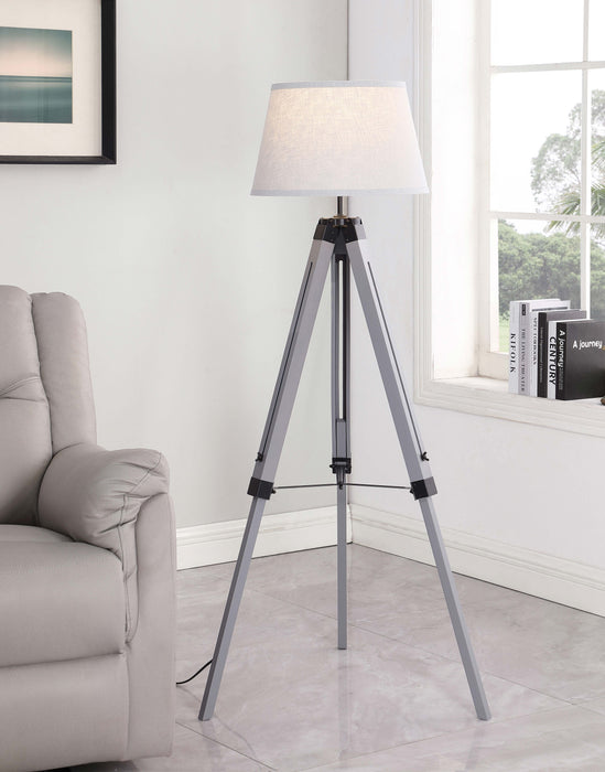 Dayton Adjustable Empire Shade Tripod Floor Lamp Grey - Premium Lamp from Coaster Z2 Standard - Just $138! Shop now at Furniture Wholesale Plus  We are the best furniture store in Nashville, Hendersonville, Goodlettsville, Madison, Antioch, Mount Juliet, Lebanon, Gallatin, Springfield, Murfreesboro, Franklin, Brentwood