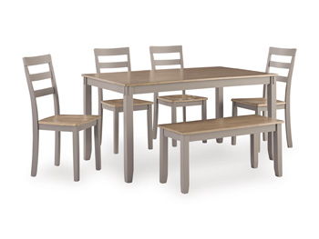 Harperfeld - Dining Room Table Set (Set of 6) - Natural / Gray – 6 Piece Dining Room Sets by Signature Design by Ashley® at Furniture Wholesale Plus , Nashville furniture store