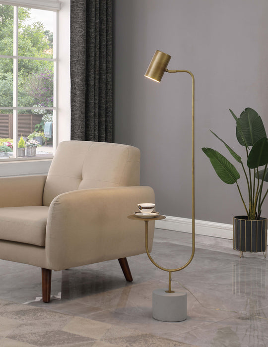 Jodie Round Base Floor Lamp Antique Brass and Grey - Premium Lamp from Coaster Z2 Standard - Just $218! Shop now at Furniture Wholesale Plus  We are the best furniture store in Nashville, Hendersonville, Goodlettsville, Madison, Antioch, Mount Juliet, Lebanon, Gallatin, Springfield, Murfreesboro, Franklin, Brentwood