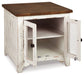 Wystfield - Rectangular End Table - 2 Doors - White / Brown – End Tables by Signature Design by Ashley® at Furniture Wholesale Plus , Nashville furniture store