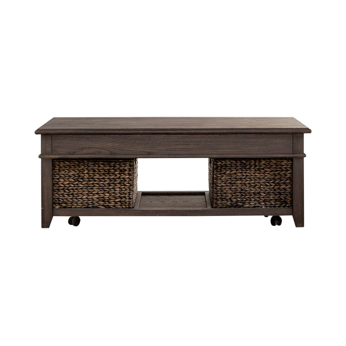 Mill Creek - Lift Top Cocktail Table - Peppercorn – Cocktail Tables by Liberty Furniture at Furniture Wholesale Plus , Nashville furniture store
