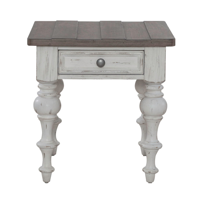 River Place - End Table - Riverstone White & Tobacco – End Tables by Liberty Furniture at Furniture Wholesale Plus , Nashville furniture store