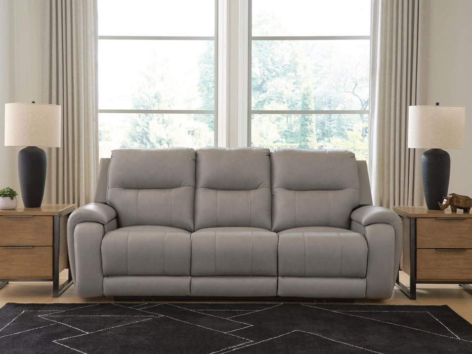 Real Moments - Power Reclining Sofa With Audio Seating - Ash – Reclining Sofas by Signature Design by Ashley® at Furniture Wholesale Plus , Nashville furniture store
