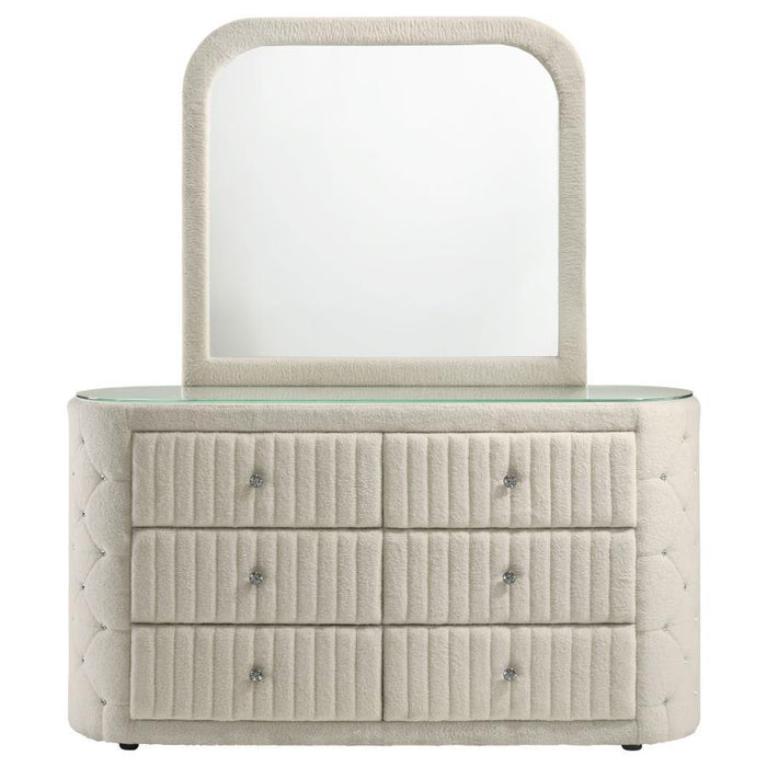 Sonya - 6-Drawer Upholstered Bedroom Dresser – Dressers by Coaster Fine Furniture at Furniture Wholesale Plus , Nashville furniture store