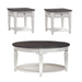 Allyson Park - 3 Piece Living Room Set (Round Cocktail Table) - Wirebrushed White / Charcoal – Table Sets by Liberty Furniture at Furniture Wholesale Plus , Nashville furniture store