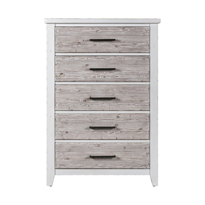 Backroads - 5 Drawer Chest - Weathered White – Accent Chests by Liberty Furniture at Furniture Wholesale Plus , Nashville furniture store