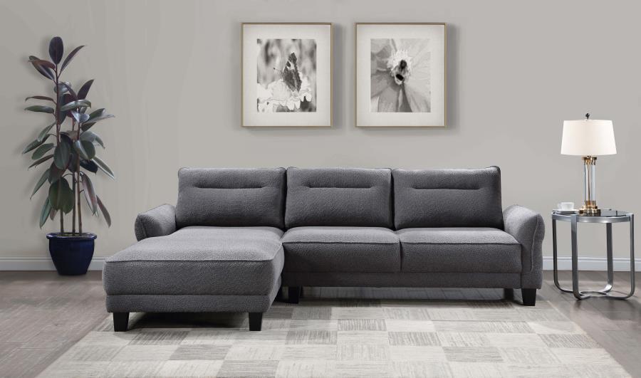Caspian - Upholstered Curved Arm Chaise Sectional Sofa – Stationary Sectionals by Coaster Fine Furniture at Furniture Wholesale Plus , Nashville furniture store