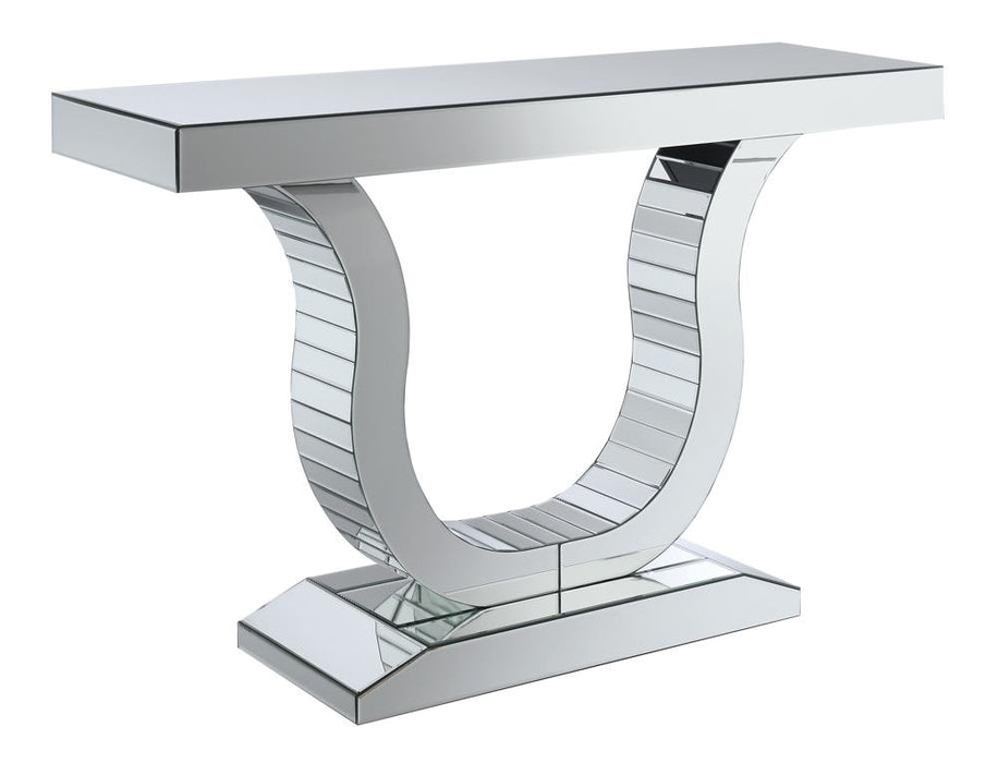 Saanvi Console Table with U-shaped Base Clear Mirror - Premium Console Table from Coaster Z2 Standard - Just $558! Shop now at Furniture Wholesale Plus  We are the best furniture store in Nashville, Hendersonville, Goodlettsville, Madison, Antioch, Mount Juliet, Lebanon, Gallatin, Springfield, Murfreesboro, Franklin, Brentwood