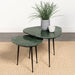 Tobias 2-piece Triangular Marble Top Nesting Table Green and Black - Premium Table Set from Coaster Z2 Standard - Just $162! Shop now at Furniture Wholesale Plus  We are the best furniture store in Nashville, Hendersonville, Goodlettsville, Madison, Antioch, Mount Juliet, Lebanon, Gallatin, Springfield, Murfreesboro, Franklin, Brentwood