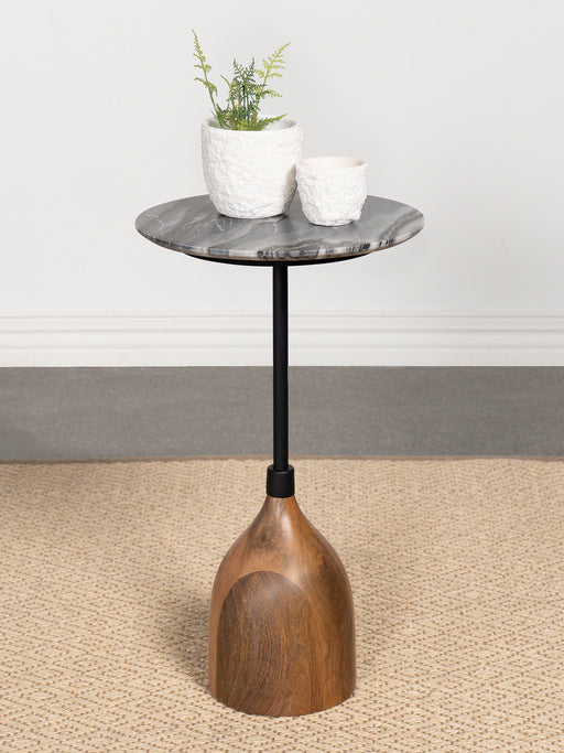 Ophelia Round Marble Top Side Table Black - Premium End Table from Coaster Z2 Standard - Just $206! Shop now at Furniture Wholesale Plus  We are the best furniture store in Nashville, Hendersonville, Goodlettsville, Madison, Antioch, Mount Juliet, Lebanon, Gallatin, Springfield, Murfreesboro, Franklin, Brentwood