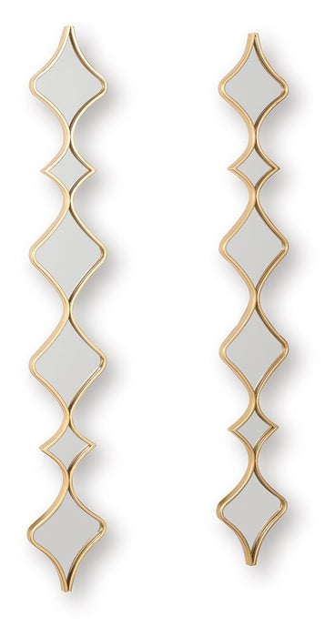 Harriswood - Accent Mirror Set (Set of 2) - Gold Finish – Accent Mirrors by Signature Design by Ashley® at Furniture Wholesale Plus , Nashville furniture store
