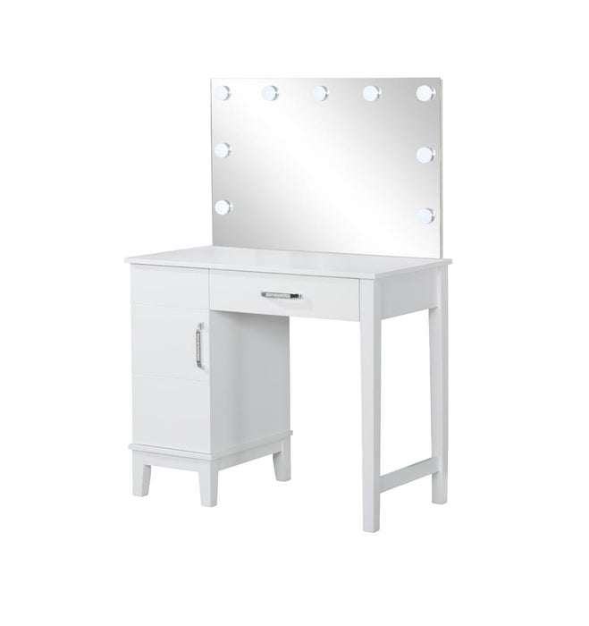 Elijah Vanity Set with LED Lights White and Dark Grey - Premium Vanity Set from Coaster Z2 Standard - Just $518! Shop now at Furniture Wholesale Plus  We are the best furniture store in Nashville, Hendersonville, Goodlettsville, Madison, Antioch, Mount Juliet, Lebanon, Gallatin, Springfield, Murfreesboro, Franklin, Brentwood