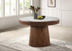 Ortega - Round Marble Top Wood Dining Table - Natural - Premium Dining Tables from CoasterElevations - Just $1089! Shop now at Furniture Wholesale Plus  We are the best furniture store in Nashville, Hendersonville, Goodlettsville, Madison, Antioch, Mount Juliet, Lebanon, Gallatin, Springfield, Murfreesboro, Franklin, Brentwood
