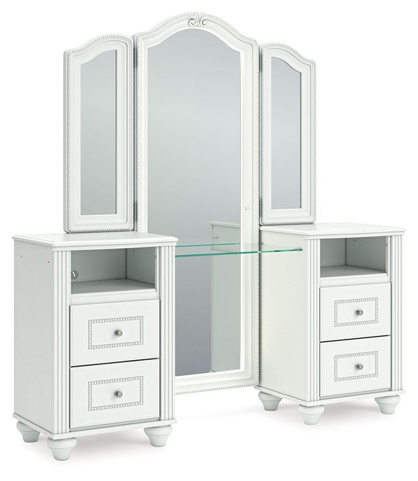 Kozlani - Vanity With Mirror - White – Vanity Sets by Signature Design by Ashley® at Furniture Wholesale Plus , Nashville furniture store