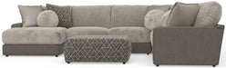 Canyon - 4 Piece Sectional With Cuddler Seat Cushions, Included Accent Pillows And Cocktail Ottoman (Left Side Facing Chaise) - Umber – 2 Piece Living Room Sets by Jackson at Furniture Wholesale Plus , Nashville furniture store
