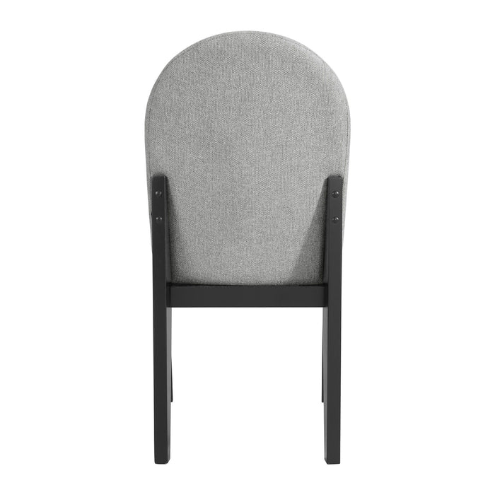 Edison - Dining Side Chair With Fabric (Set of 2) - Black And Light Gray – Chair Sets by Elements International at Furniture Wholesale Plus , Nashville furniture store