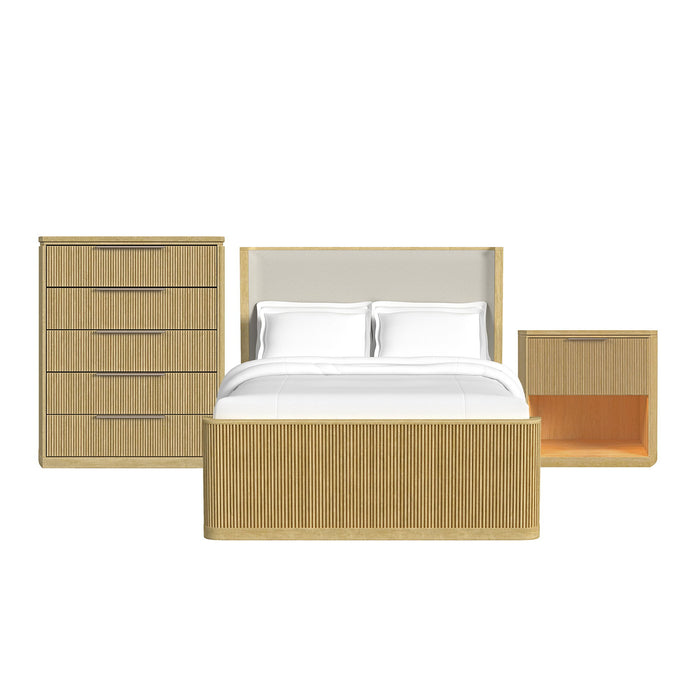 Sylvie - Bedroom Set With Upholstered Bed – 3 Piece Bedroom Sets by Elements International at Furniture Wholesale Plus , Nashville furniture store