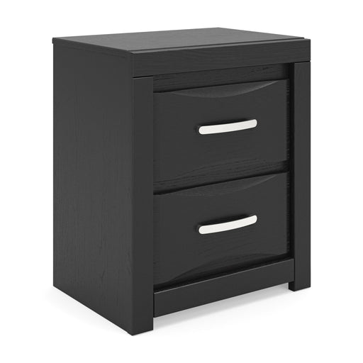 Stabotta - Two Drawer Night Stand - Black – Nightstands w/ Charging Stations by Signature Design by Ashley® at Furniture Wholesale Plus , Nashville furniture store