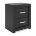 Stabotta - Two Drawer Night Stand - Black – Nightstands w/ Charging Stations by Signature Design by Ashley® at Furniture Wholesale Plus , Nashville furniture store