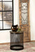 Aurora Round Accent Table with Drum Base Natural and Black - Premium End Table from Coaster Z2 Standard - Just $198! Shop now at Furniture Wholesale Plus  We are the best furniture store in Nashville, Hendersonville, Goodlettsville, Madison, Antioch, Mount Juliet, Lebanon, Gallatin, Springfield, Murfreesboro, Franklin, Brentwood