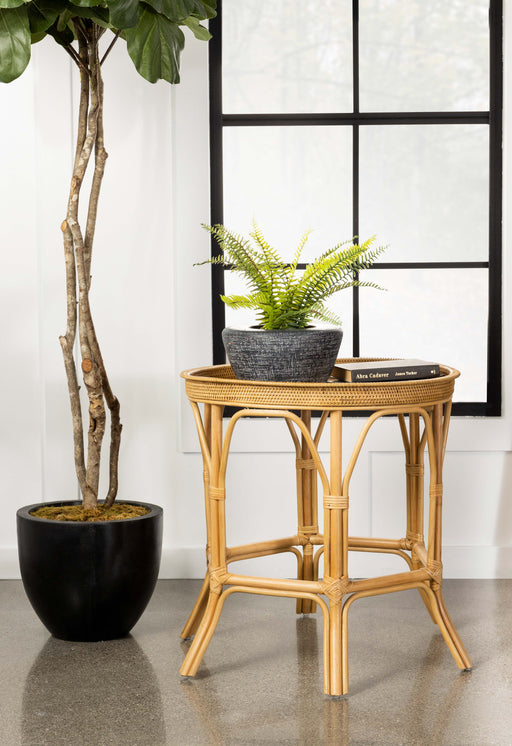 Antonio Round Rattan Tray Top Accent Table Black - Premium End Table from Coaster Z2 Standard - Just $318! Shop now at Furniture Wholesale Plus  We are the best furniture store in Nashville, Hendersonville, Goodlettsville, Madison, Antioch, Mount Juliet, Lebanon, Gallatin, Springfield, Murfreesboro, Franklin, Brentwood