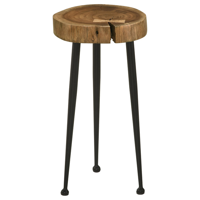 Keith Round Wood Top Side Table Natural and Black - Premium End Table from Coaster Z2 Standard - Just $98! Shop now at Furniture Wholesale Plus  We are the best furniture store in Nashville, Hendersonville, Goodlettsville, Madison, Antioch, Mount Juliet, Lebanon, Gallatin, Springfield, Murfreesboro, Franklin, Brentwood