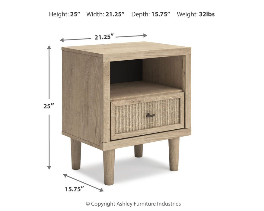 Cielden - One Drawer Night Stand - Two-Tone – Nightstands w/ Charging Stations by Signature Design by Ashley® at Furniture Wholesale Plus , Nashville furniture store