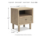 Cielden - One Drawer Night Stand - Two-Tone – Nightstands w/ Charging Stations by Signature Design by Ashley® at Furniture Wholesale Plus , Nashville furniture store