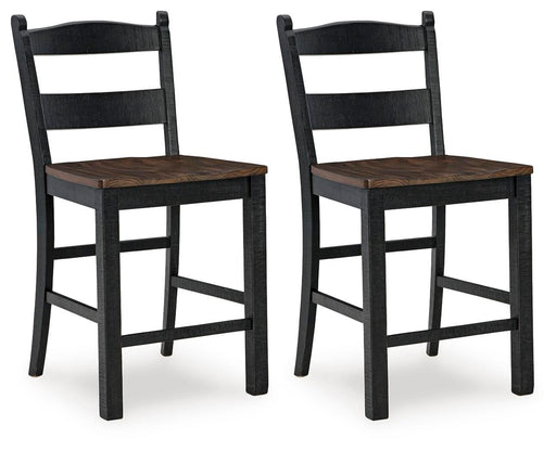 Valebeck - Barstool (Set of 2) - Black / Brown – Stool Sets by Signature Design by Ashley® at Furniture Wholesale Plus , Nashville furniture store