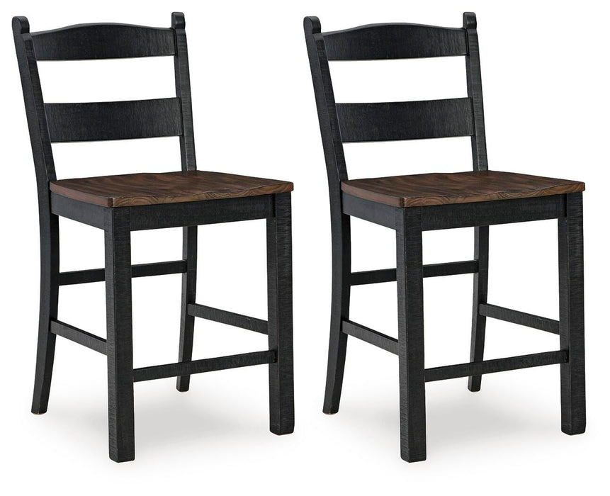 Valebeck - Barstool (Set of 2) - Black / Brown – Stool Sets by Signature Design by Ashley® at Furniture Wholesale Plus , Nashville furniture store
