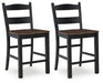 Valebeck - Barstool (Set of 2) - Black / Brown – Stool Sets by Signature Design by Ashley® at Furniture Wholesale Plus , Nashville furniture store
