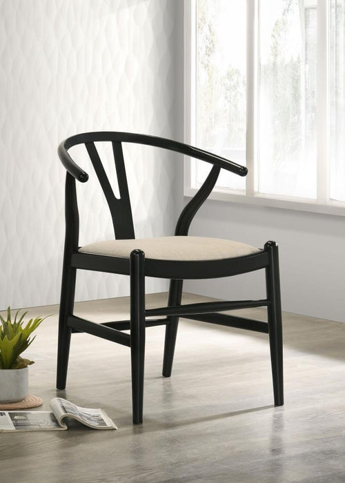Crestmont - Wood Wishbone Dining Side Chair (Set of 2) - Black – Chair Sets by Coaster Fine Furniture at Furniture Wholesale Plus , Nashville furniture store