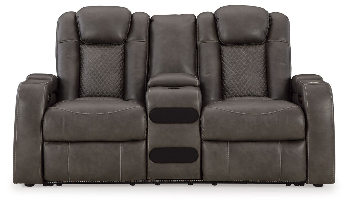 Fyne-dyme - Power Reclining Loveseat With Console/Adj Hdrst – Reclining Loveseats by Signature Design by Ashley® at Furniture Wholesale Plus , Nashville furniture store