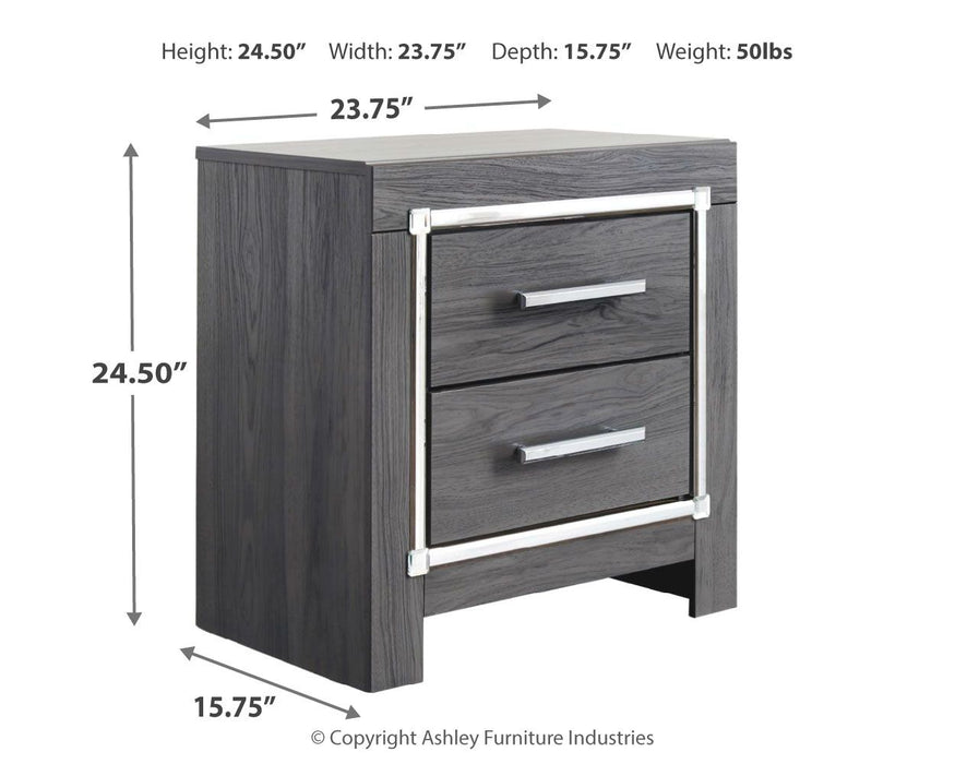 Lodanna - Two Drawer Night Stand - Gray – Accent Nightstands by Signature Design by Ashley® at Furniture Wholesale Plus , Nashville furniture store