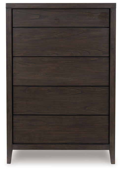 Westonfort - Five Drawer Chest - Espresso – Accent Chests by Ashley® at Furniture Wholesale Plus , Nashville furniture store