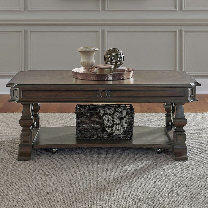 Providence Park - Cocktail Table - Chateau Brown – Cocktail Tables by Liberty Furniture at Furniture Wholesale Plus , Nashville furniture store