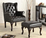 Roberts - Upholstered Wingback Chair And Ottoman Set - Black - Premium Stationary Chair & Ottoman from CoasterElevations - Just $519! Shop now at Furniture Wholesale Plus  We are the best furniture store in Nashville, Hendersonville, Goodlettsville, Madison, Antioch, Mount Juliet, Lebanon, Gallatin, Springfield, Murfreesboro, Franklin, Brentwood