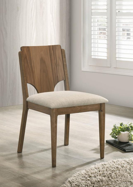Crestmore - Dining Chair Upholstered Seat (Set of 2) - Walnut – Chair Sets by Coaster Fine Furniture at Furniture Wholesale Plus , Nashville furniture store