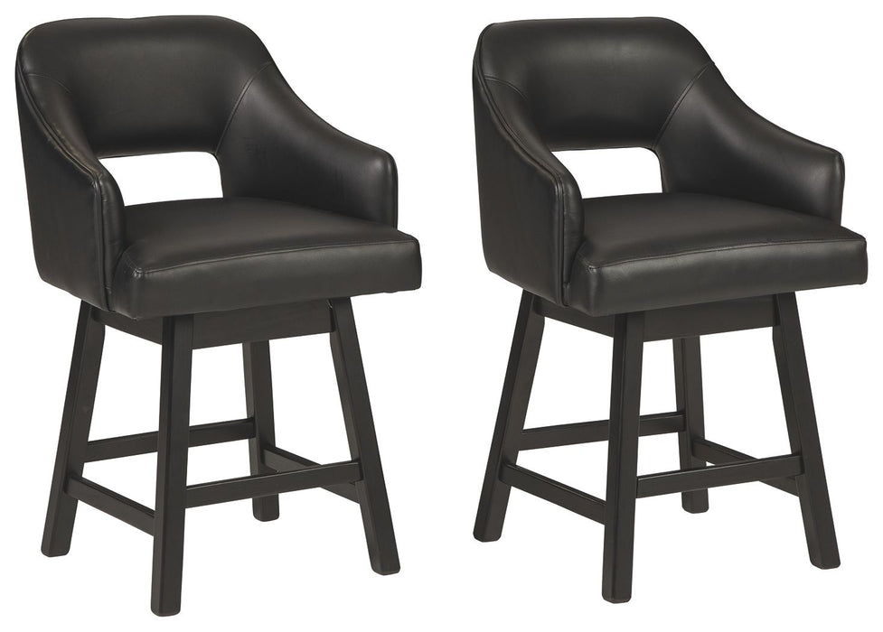Tallenger - Upholstered Swivel Barstool (Set of 2) - Premium Stool Sets from Signature Design by Ashley® - Just $378! Shop now at Furniture Wholesale Plus  We are the best furniture store in Nashville, Hendersonville, Goodlettsville, Madison, Antioch, Mount Juliet, Lebanon, Gallatin, Springfield, Murfreesboro, Franklin, Brentwood