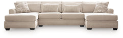 Mandi Point - 3-Piece Double Chaise Sleeper Sectional - Marble – Sleeper Sectionals by Benchcraft® at Furniture Wholesale Plus , Nashville furniture store
