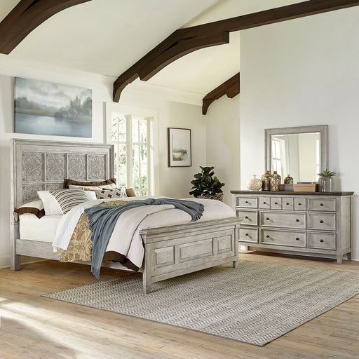 Heartland - Farmhouse - Panel Bed, Dresser & Mirror Set – 3 Piece Bedroom Sets by Liberty Furniture at Furniture Wholesale Plus , Nashville furniture store