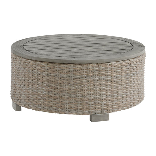 Ollie - Round Coffee Table - Tan – Coffee Tables by Elements International at Furniture Wholesale Plus , Nashville furniture store