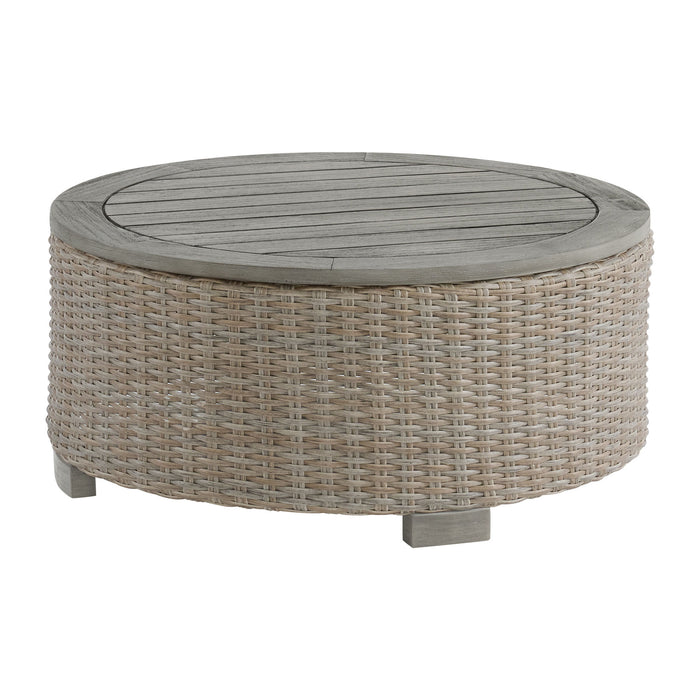 Ollie - Round Coffee Table - Tan – Coffee Tables by Elements International at Furniture Wholesale Plus , Nashville furniture store
