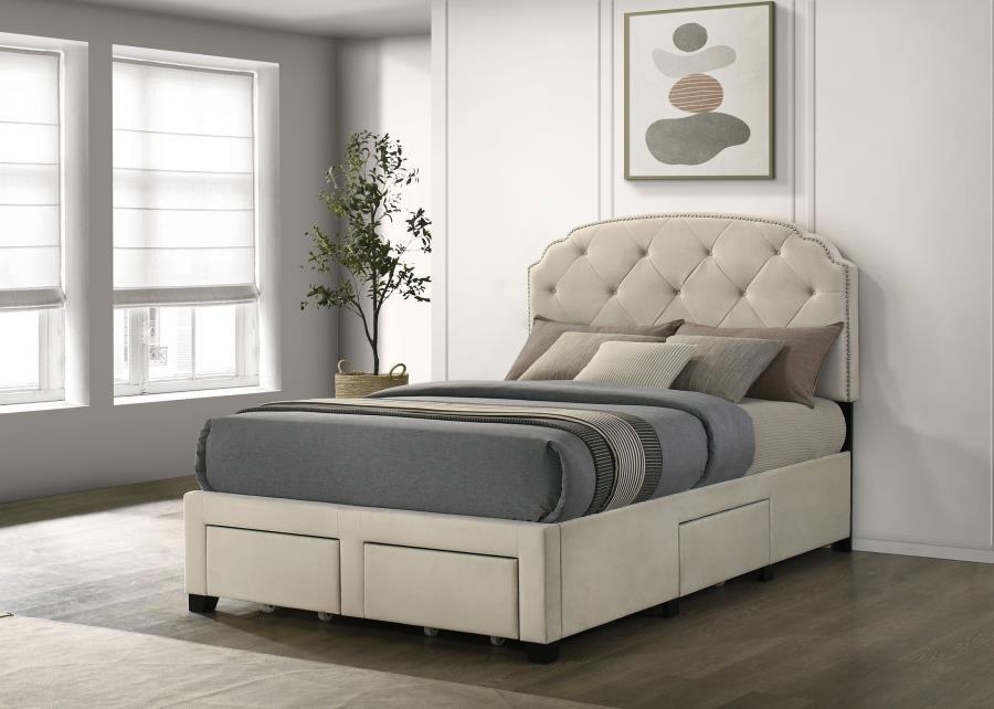Marianna - 4-Drawer Upholstered Storage Bed – Storage Beds by Coaster Fine Furniture at Furniture Wholesale Plus , Nashville furniture store