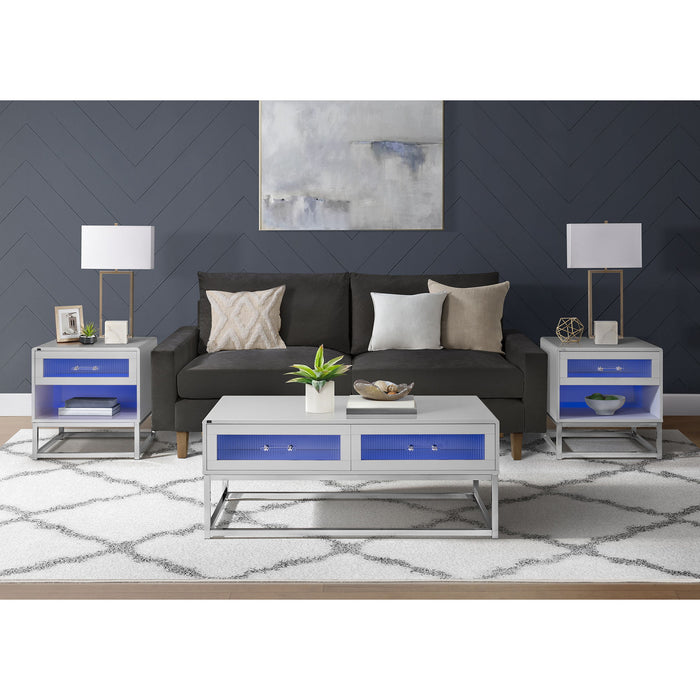 Chandra - Coffee Table With LED And Battery Pack - Glossy White – Coffee Tables by Elements International at Furniture Wholesale Plus , Nashville furniture store