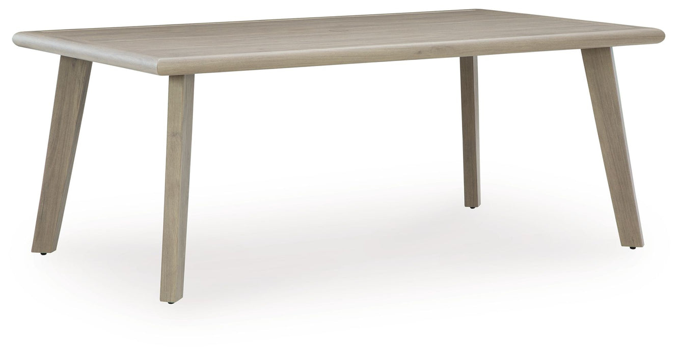 Cliff Trails - Beige - Rectangle Dining Table With Umbrella Option - Premium Dining Tables from Signature Design by Ashley® - Just $938! Shop now at Furniture Wholesale Plus  We are the best furniture store in Nashville, Hendersonville, Goodlettsville, Madison, Antioch, Mount Juliet, Lebanon, Gallatin, Springfield, Murfreesboro, Franklin, Brentwood
