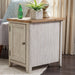 Farmhouse Reimagined - Door Chair Side Table With Charging Station - Antique White / Chestnut Tops – Chair Side Tables by Liberty Furniture at Furniture Wholesale Plus , Nashville furniture store