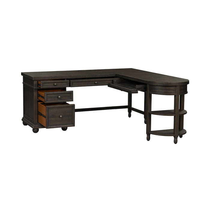 Harvest Home - L Shaped Desk Set With Hutch - Chalkboard – 2 Piece Home Office Sets by Liberty Furniture at Furniture Wholesale Plus , Nashville furniture store