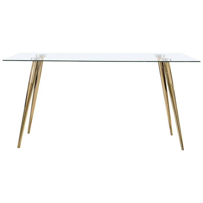 Gilman - Rectangular 64-inch Glass Top Dining Table – Dining Tables by CoasterEssence at Furniture Wholesale Plus , Nashville furniture store